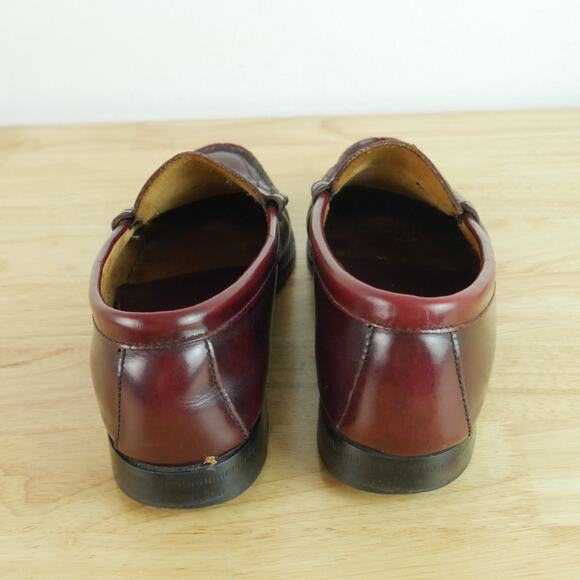 Vintage Mens 9 1/2 Penny Loafers Burgundy Slip On Shoes Preppy Classic Heritage main image 8